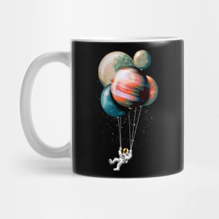 Cute Spaceman with Balloon Planets Mug